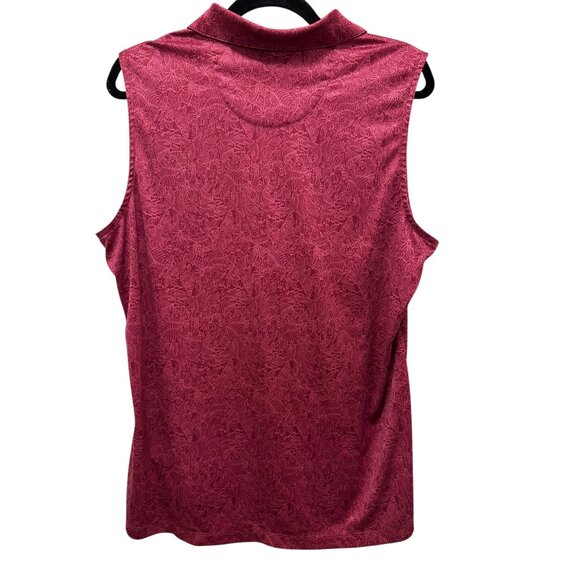 Greg Norman ML75 Womens Sleeveless 1/4 Zip Polo XXL Floral Print Moisture Wickin - Picture 6 of 6